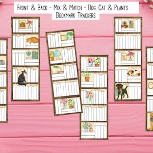 Book Tracker Bookmarks Set: Watercolor Reading Log, Bookworm Gift