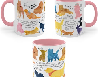 Literary Dog Mug - Dog Quotes From Famous Writers Authors and Other Canine Lovers - Dog Book quotes