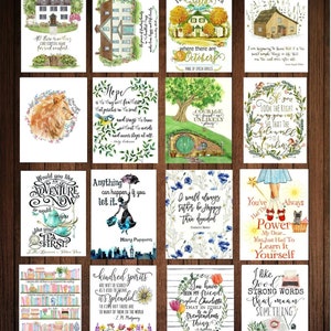 Set of 16 Classic Book Postcards - Literary gift - Literary Book Lover Gift -