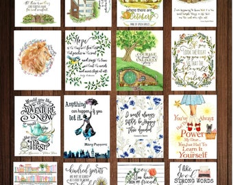 Set of 16 Classic Book Postcards - Literary gift - Literary Book Lover Gift -