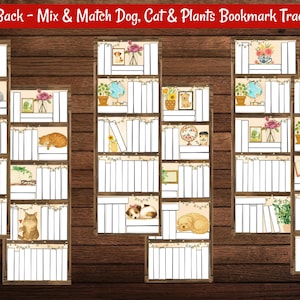 Bookmark trackers, Dog Bookmark, Cat Bookmark, Reading Habit Tracker Bookmark, Book lover Gift for Bookworm, English Major Gift