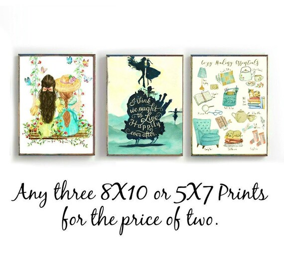 Literary Wall Art Prints Set Bookish Gift Bookish Gifts Etsy
