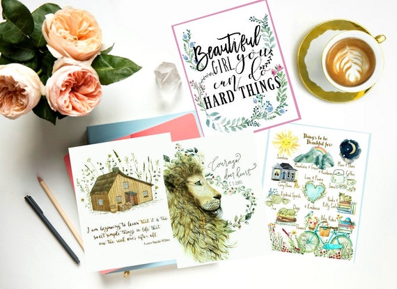 SHOXREM Floral Inspirational Postcards - 32 Pack, 6x4 Inch Watercolor Designs With Uplifting Quotes For Mailing - View #5