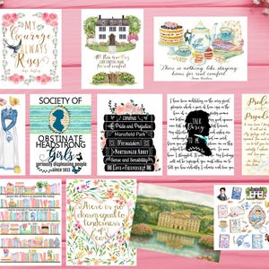 Jane Austen Literary Art Print: Bookish Postcards or Wall Art