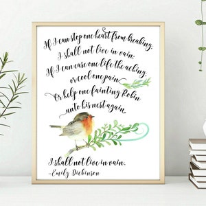 Digital Download Emily Dickinson poem, Illustrated Poem, Literary Gift Book for Poetry Lover and Bookworm, Book Lover, Books, Literature,