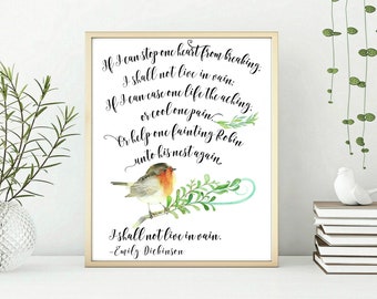 Emily Dickinson Poem Print: Illustrated Literary Art (Digital Download)