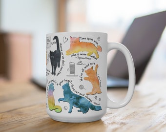 Literary Cat Mug - Cat Quotes From Famous Writers Authors and Other Feline Lovers - cat mug | gifts for cat lovers | Cat Lover Gift Mug