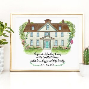 Louisa May Alcott citattryck: Små kvinnor, Orchard House akvarell (digital nedladdning) bild 7