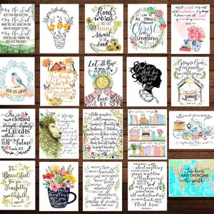 20er-Set Schriftkarten 4.5X5.5 / Bibel-Gedächtnis-Verskarten / Gottvertrauen Bibel-Verskarten / Schriftkarte / Christliche Geschenke für Frauen