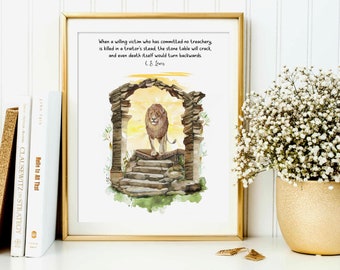 C. S. Lewis quote There is a magic deeper still, Narnia gift for reader, literary quote, Narnia quote, Lucy and Mr Tumnus Lucy and Aslan