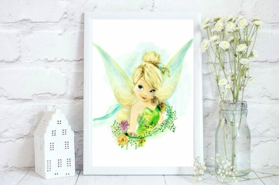 Tinkerbell Aquarell Druck Mit Zitat Oder Ohne Quote Etsy