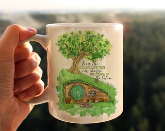 Lord of the Rings quotes Mug, In a hole in the ground there lived a hobbit, LOTR quotes, Tolkien quotes