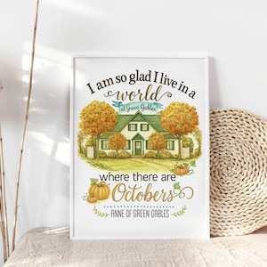 Anne of Green Gables Print: October Quote Watercolor Art
