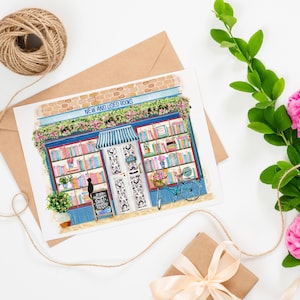 Watercolor Bookshop Print: Literary Art for Readers
