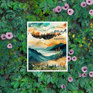 Alles Gute zum Geburtstag Abenteuer Karte, hoffe dein Jahr ist voller Abenteuer, Henry David Thoreau Kunstdruck, ich ging in den Wald, Natur,
