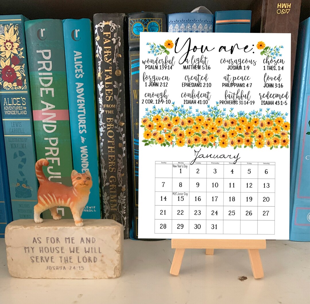 2024 Scripture Calendar, 2024 Christian Desk Calendar, Faith Base