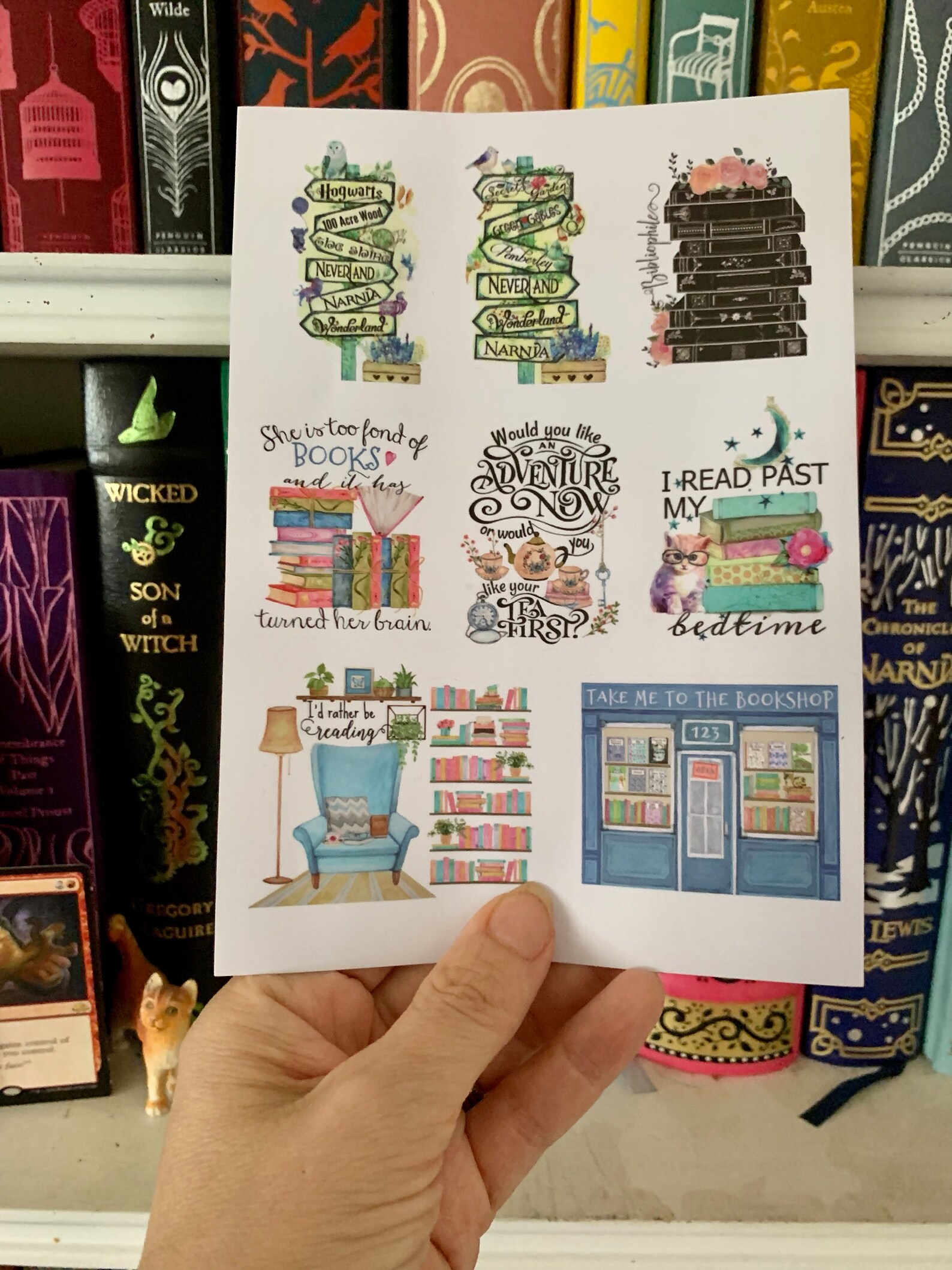 Book Lovers Sticker Sheet Set of 8 Book Lovers Stickers Gift Etsy