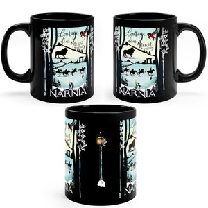 Narnia Mug, Courage dear heart, Watercolor lion Aslan with quote, Narnia book quotes, Narnia gift for her, Narnia gifts