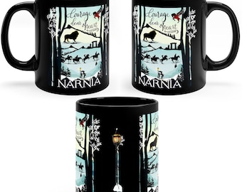 Taza de Narnia, Coraje querido corazón, León acuarela Aslan con cita, citas de libros de Narnia, regalo de Narnia para ella, regalos de Narnia