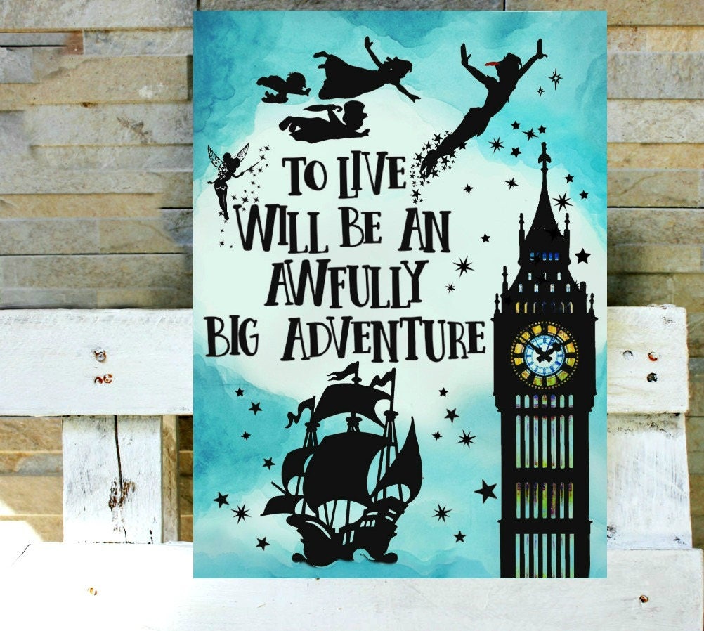 Peter Pan Quotes Peter Pan Wall Art Peter Pan Print Literary Etsy