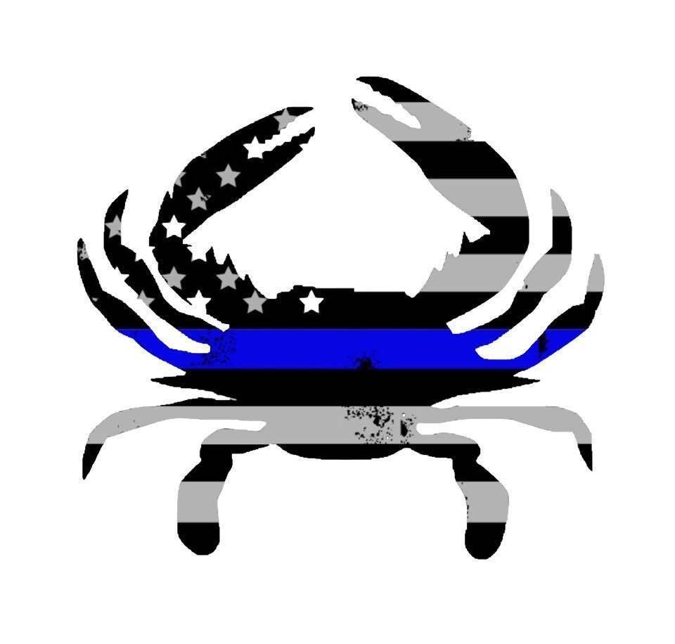 Blue Line Maryland Crab Car decal Etsy
