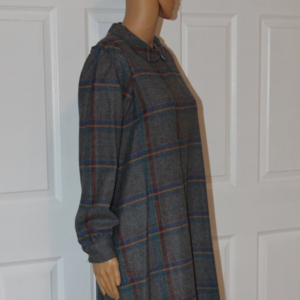 Sz. S, Maternity Dress, 1980's Vintage, Lady Madonna, Plaid, 34" bust