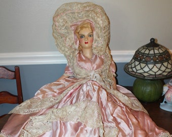 Vintage 1930's Composition Doll with Elaborate Ensemble, 1930's, 30" Tall