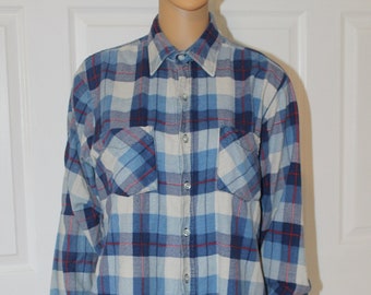 SZ. M, 1960's Flannel, Palid Shirt, Hunter's Lane, 40" chest