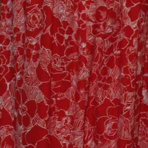 SZ. M, Red and White Contrast Print Maxi Dress, Vintage 1970's, 1970's image 5