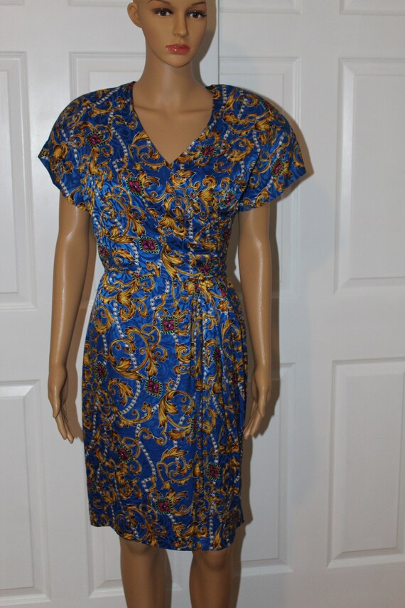 Size S, 1990's Vintage Silk Studio Dress with Roco