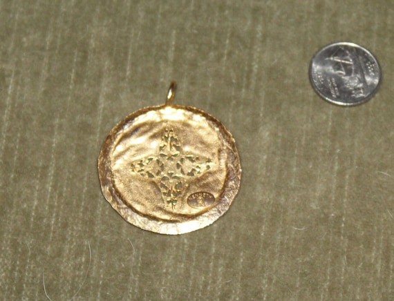 Kenneth J. Lane Gold Pendant, Vintage 1980's - image 4