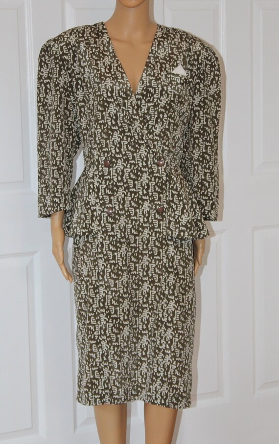 Plus Size Liz Roberts, Vintage 1990's Dress with … - image 1