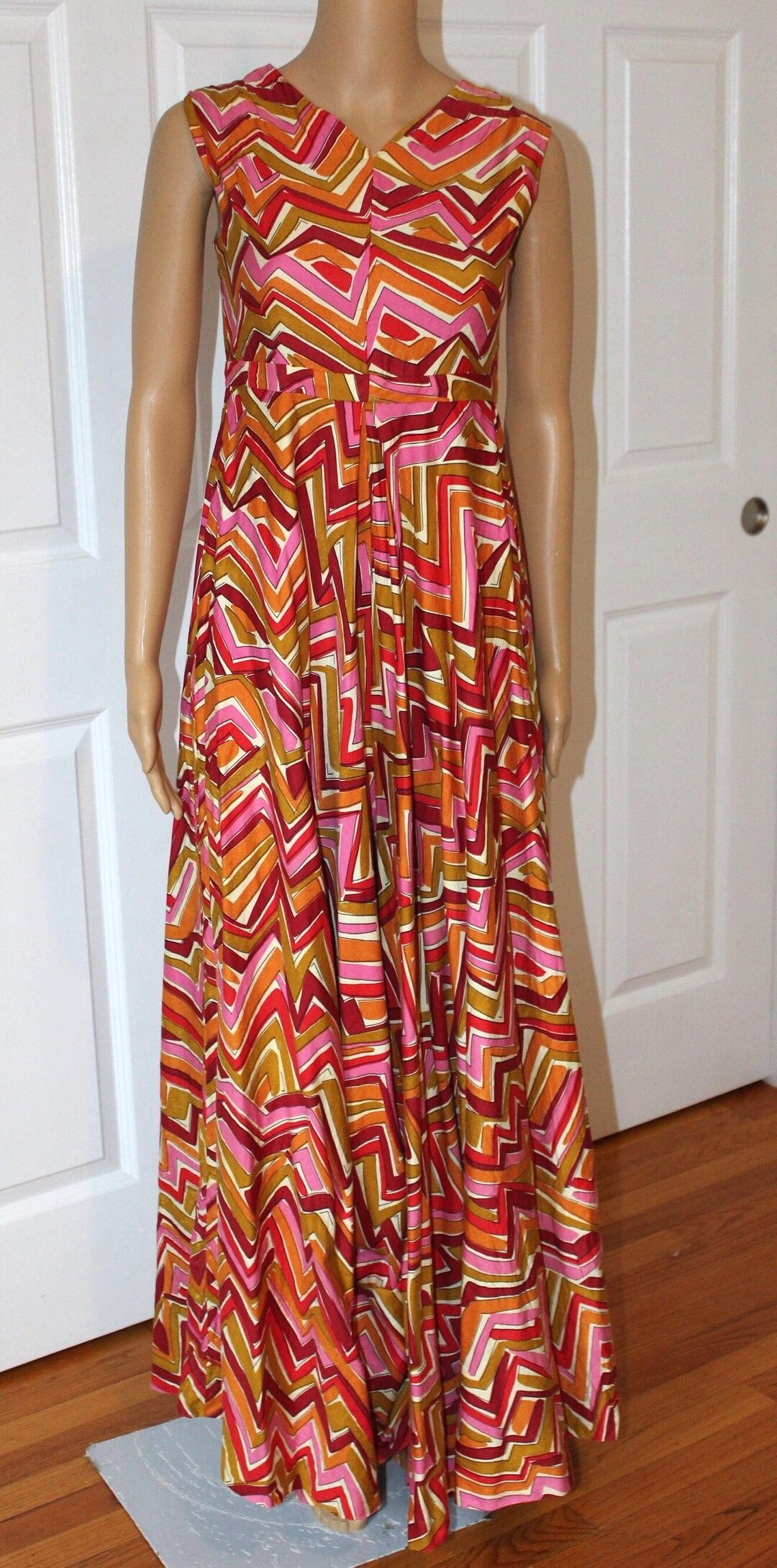 XS, Groovy Palazzo Pant Jumpsuit, Vintage 1960's, 33