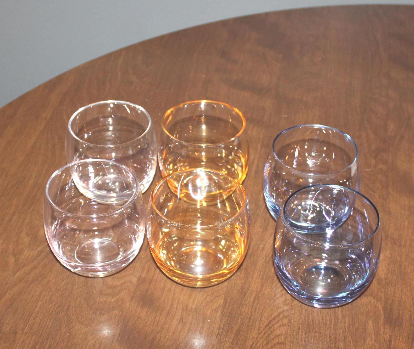 6 Roly Poly Glasses,3 Colors, Vintage 1970's - Etsy