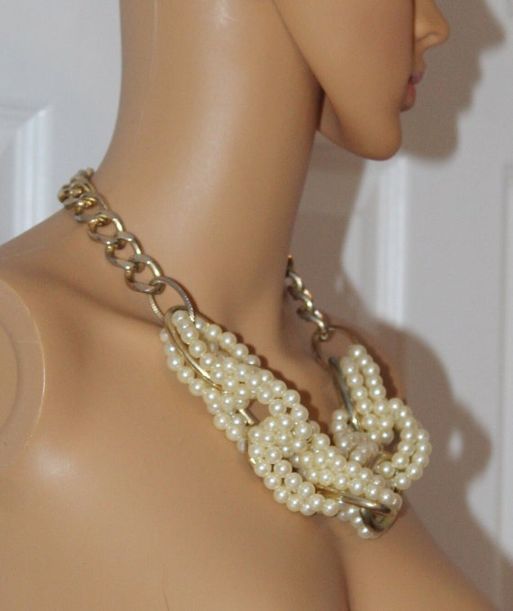 Pearl And Gold Necklace, Huge!  Vintage 1990's - image 2