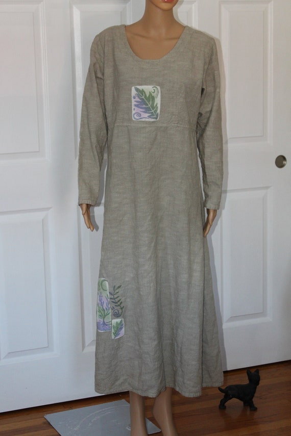 Size Small, Unstructured Linen, Rayon, Cotton Dres