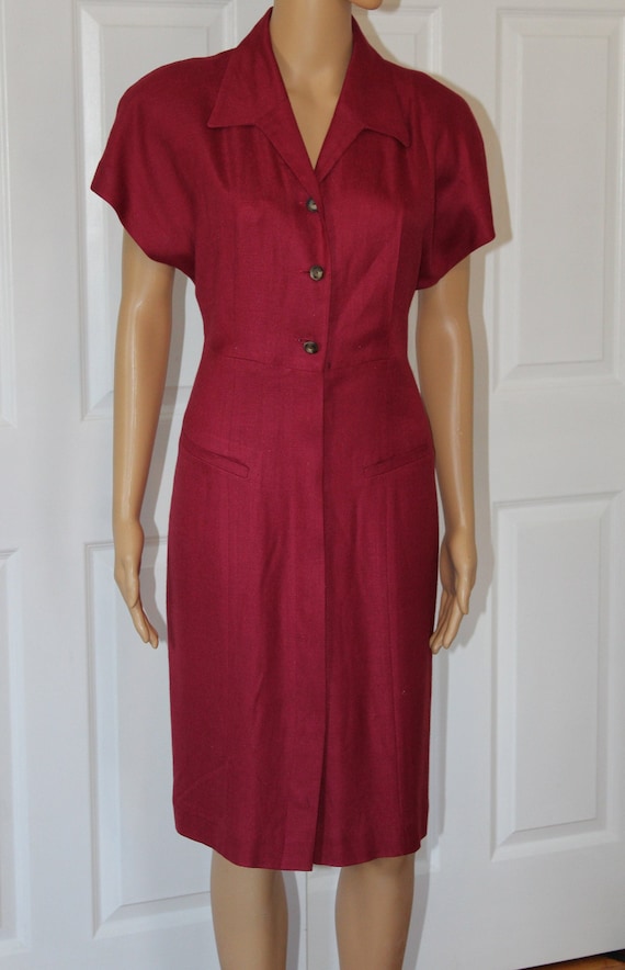 Sz S, Dark Rasberry Rayon Dress, Liz Claiborne, Vi