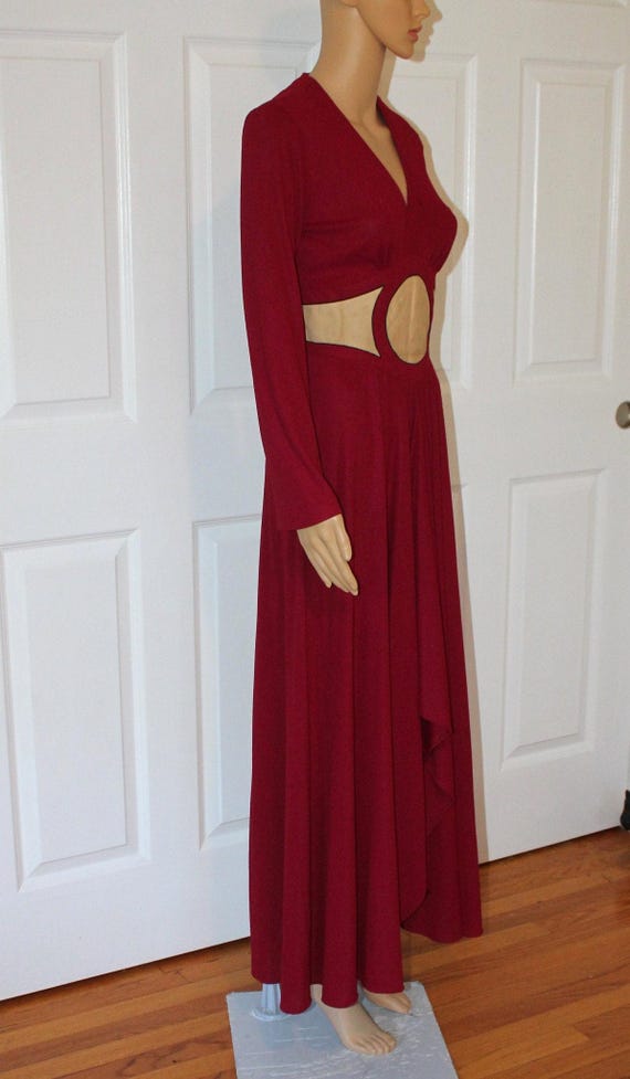 Size S, Maroon Mr. Boots Limited Maxi Dress With Suede Designs, Vintage 1960's, 27" Waist - Etsy Size S, Maroon Mr. Boots Limited Maxi Dress With Suede Designs, Vintage 1960's, 27" Waist - Etsy