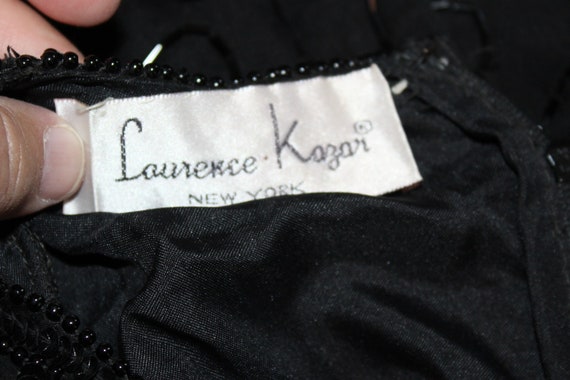 Sz. S, Laurence Kazar Black Beaded Dress, Vintage… - image 6