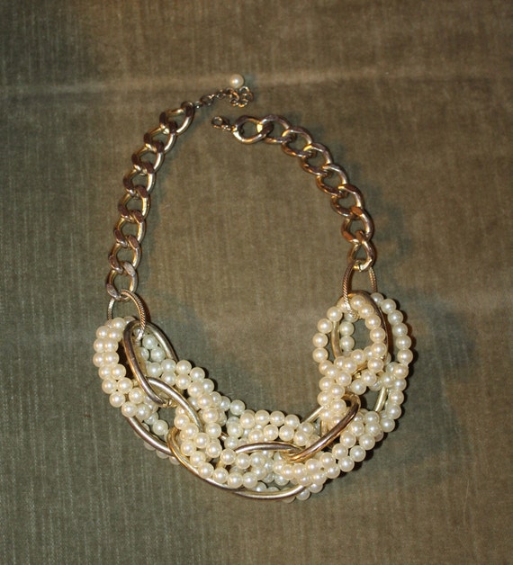 Pearl And Gold Necklace, Huge!  Vintage 1990's - image 3