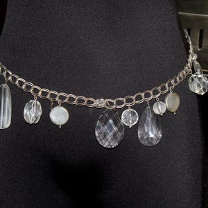 Vintage Rhinestone Silver Tone Chain Belt/Necklace, Sparkling! s-l400.jpg main image 4