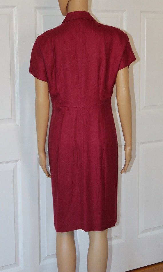 Sz S, Dark Rasberry Rayon Dress, Liz Claiborne, V… - image 4