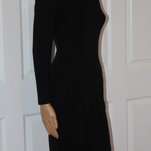 SZ. S, Black Bodycon Dress with Shoulder Pads, Vintage 1980's, 28 waist image 3