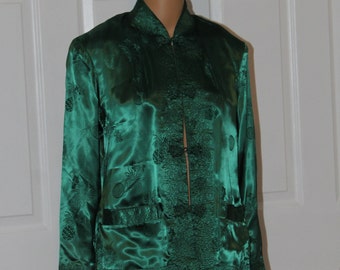 Sz. S, Reversable Asian Brocade Jacket with Frog Closures, vintage 1960's, 34" bust