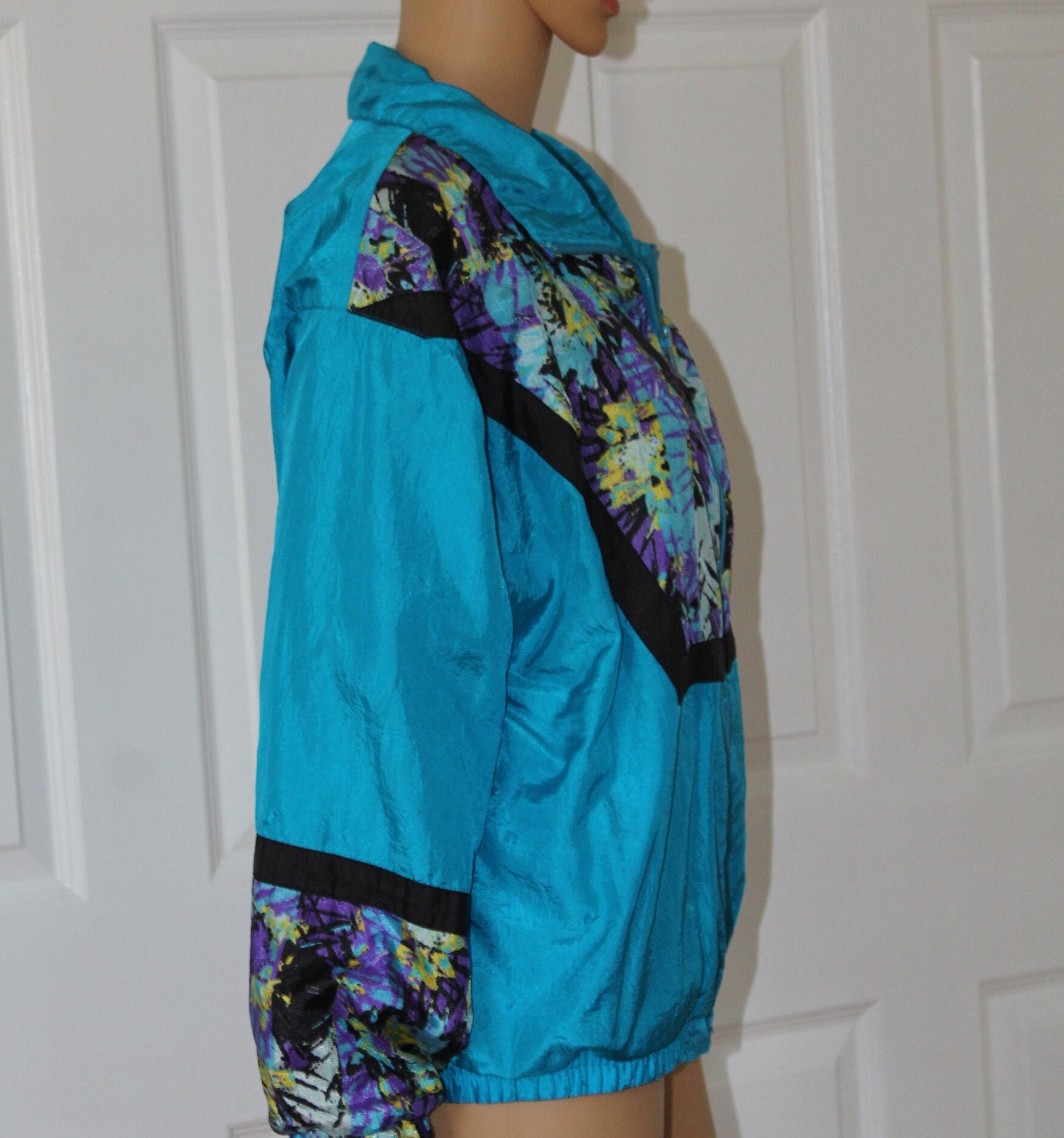 SZ. L/XL, Bold and Beautiful Nylon Track Jacket, Vintage