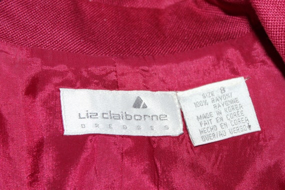 Sz S, Dark Rasberry Rayon Dress, Liz Claiborne, V… - image 6