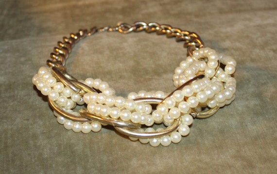 Pearl And Gold Necklace, Huge!  Vintage 1990's - image 4