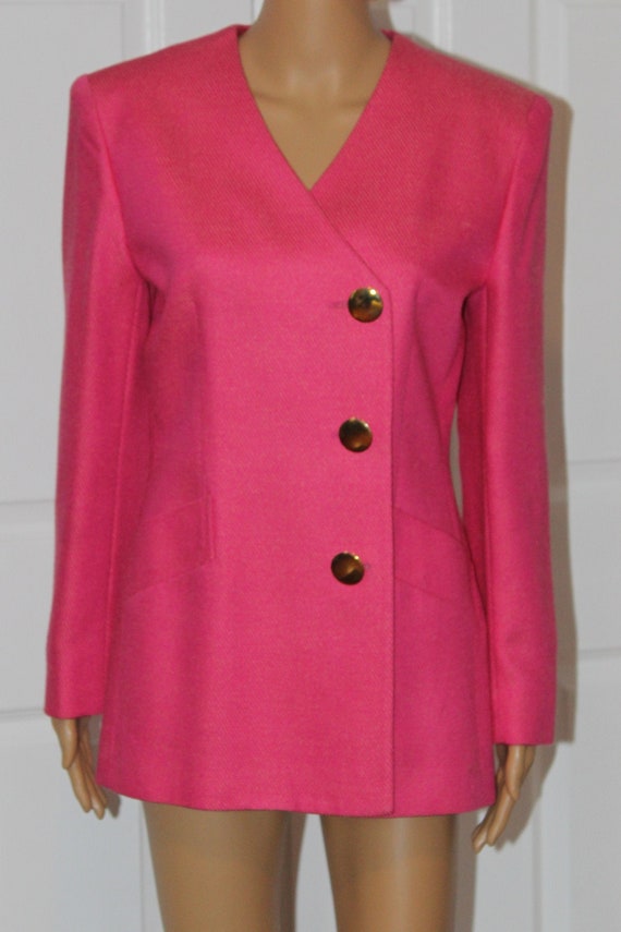 Size S, Saville Hot Pink Blazer, Vintage 1990's, … - image 1