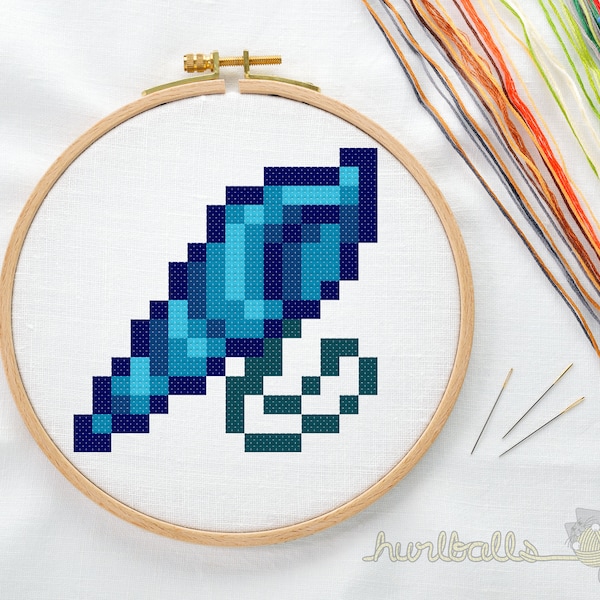 Stardew Valley Mermaid’s Pendant Cross Stitch PDF Pattern