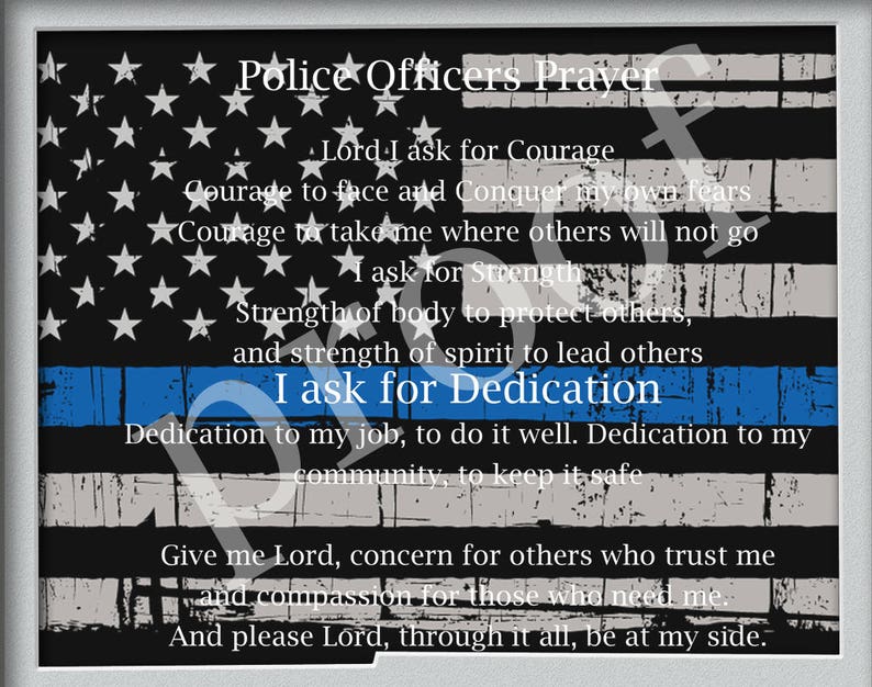 Police Officer Prayer Wall Print - Etsy Denmark